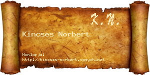 Kincses Norbert névjegykártya